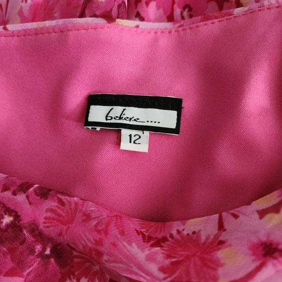 Y2K Dress Pink Floral Chiffon Size 12 believe... Lined Romantic Fairy Whimsical - Picture 4 of 14